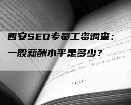 西安SEO专员工资调查：一般薪酬水平是多少？