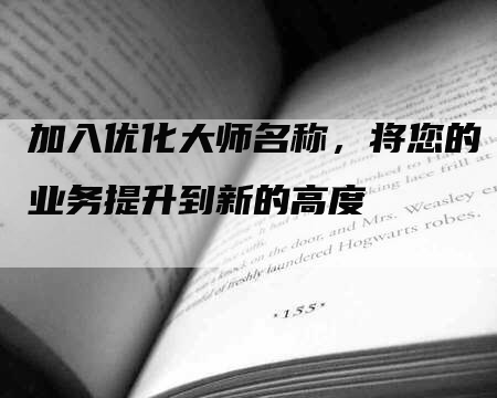 加入优化大师名称，将您的业务提升到新的高度